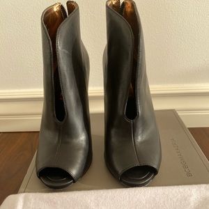 BCBG Peep-Toe High-Heel Ankle Boot